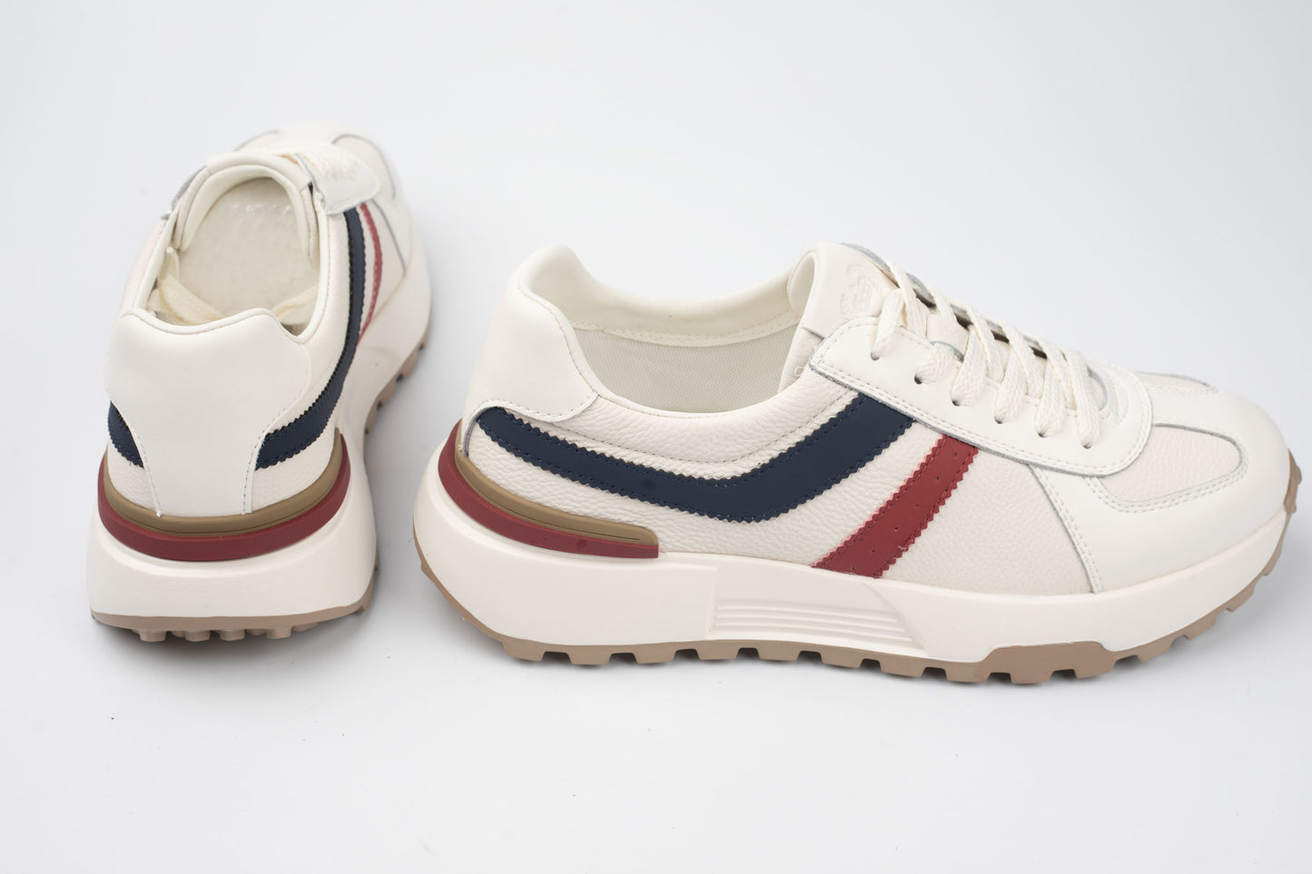 Pantofi din piele FRANCO GERARDO 5317 ALB ROSU