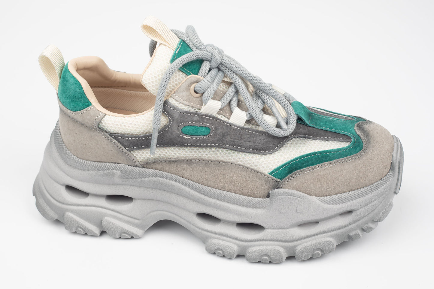 Adidași damă piele naturală FRANCO GERERDO 2959 Grey verde