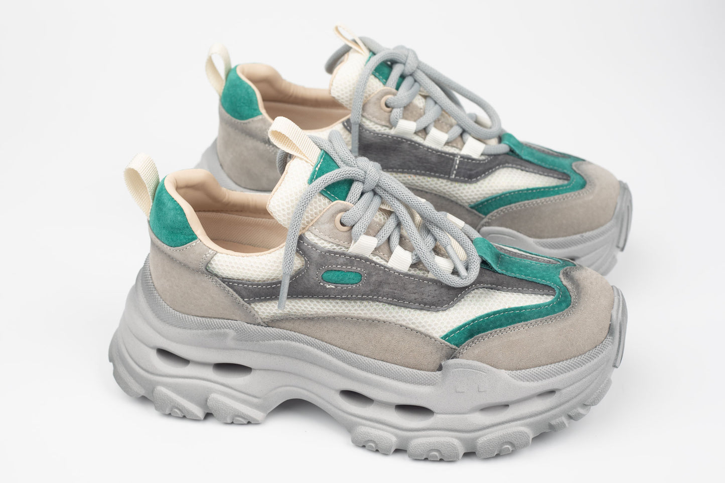 Adidași damă piele naturală FRANCO GERERDO 2959 Grey verde