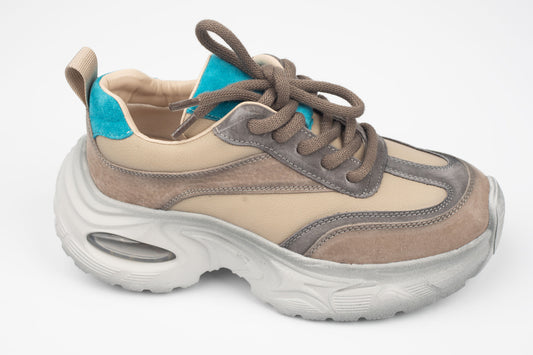 Adidași damă piele naturală FRANCO GERERDO 2158 Grey Blue