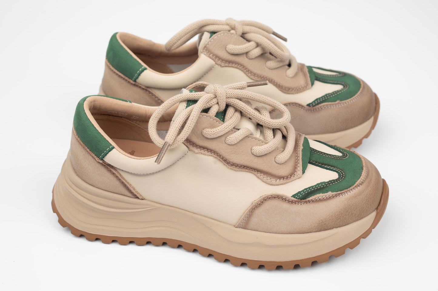 Adidași damă piele naturală FRANCO GERERDO 572305 Crem verde