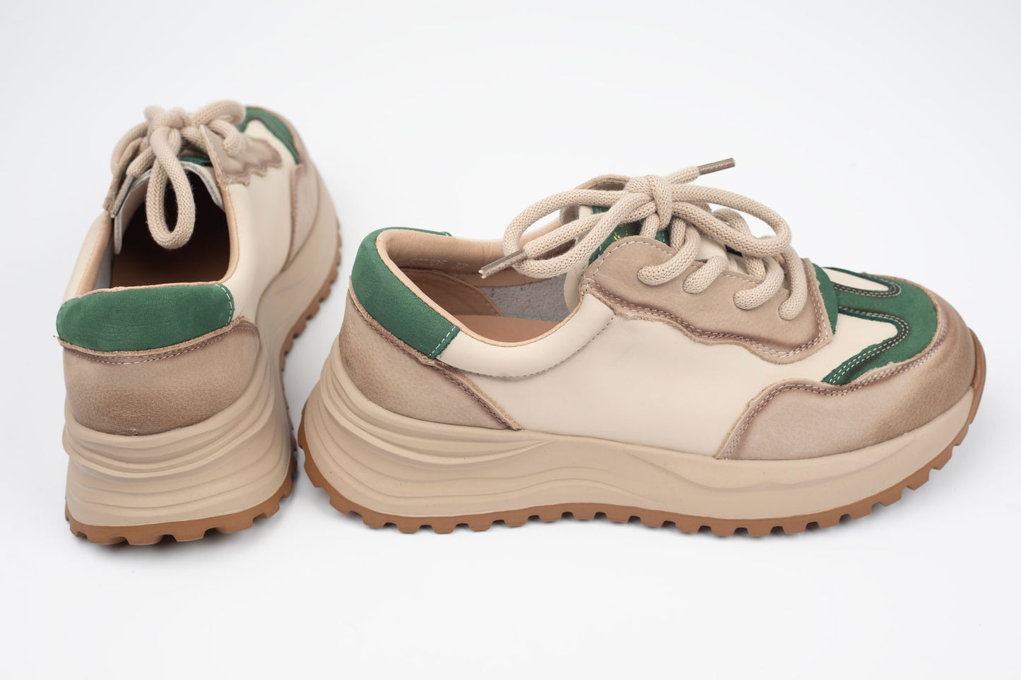Adidași damă piele naturală FRANCO GERERDO 572305 Crem verde