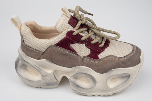 Adidași damă piele naturală FRANCO GERERDO 8986 Bordo