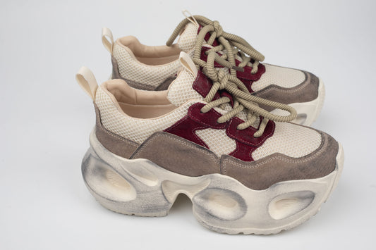 Adidași damă piele naturală FRANCO GERERDO 8986 Bordo