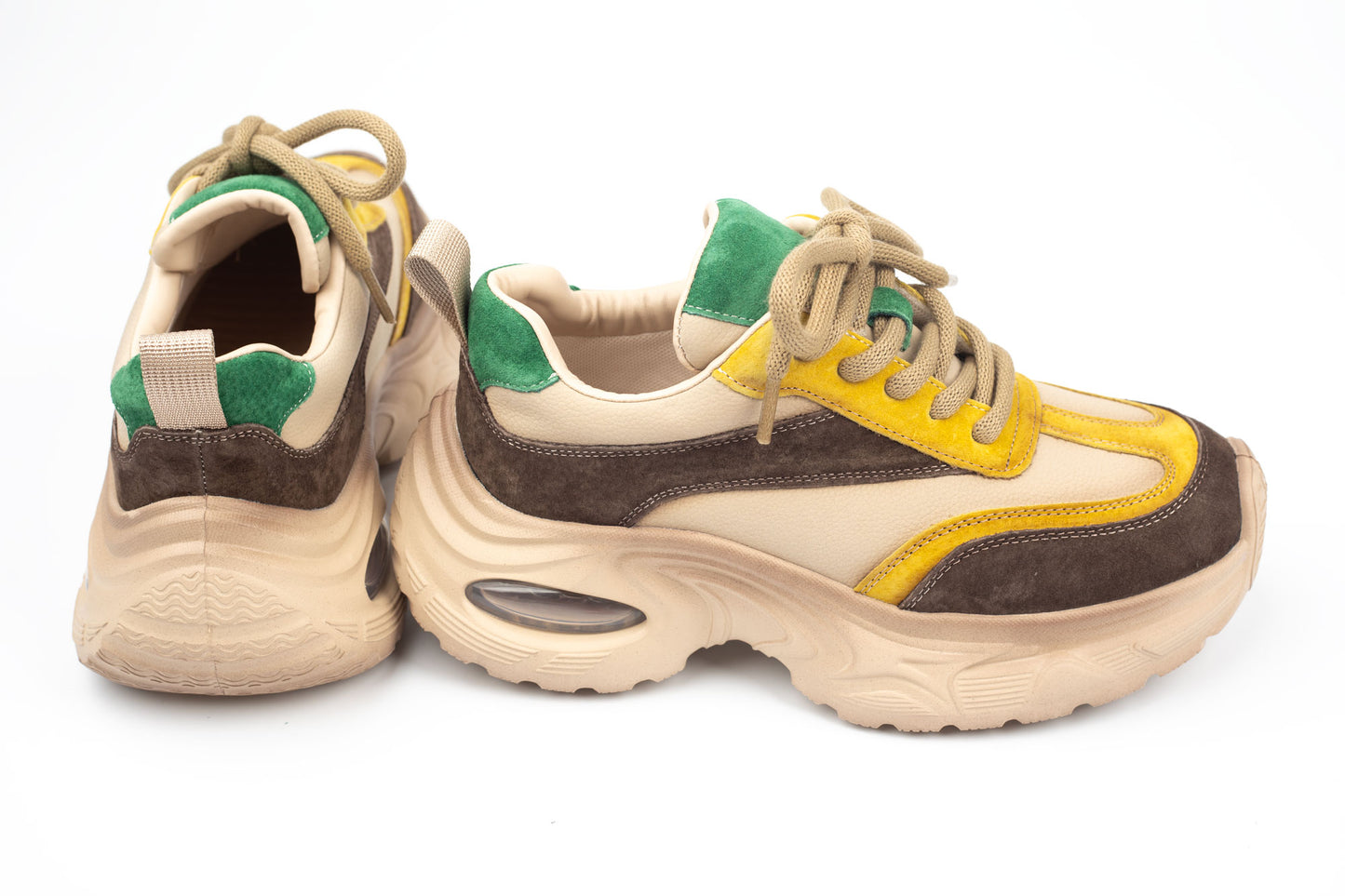 Adidași damă piele naturală FRANCO GERERDO 2158 Galben verde