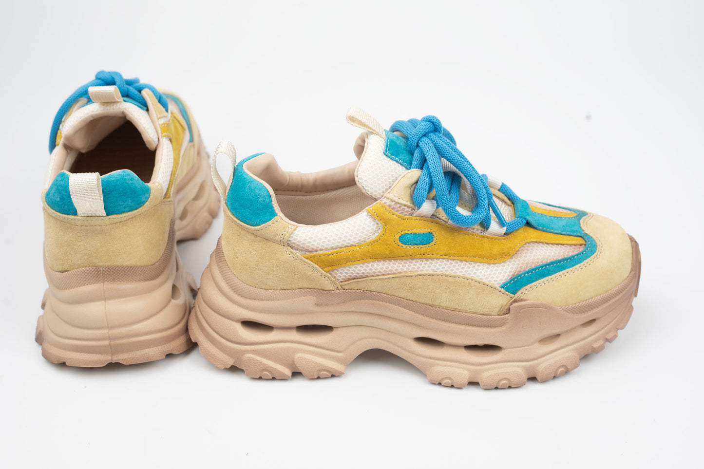Adidași damă piele naturală FRANCO GERERDO 2959 Galben blue