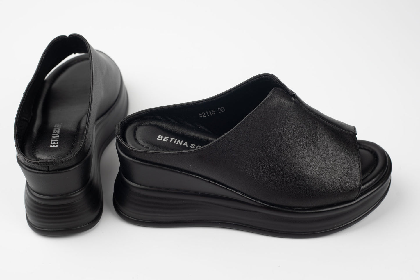 Saboți damă piele naturală BETINA 52115 Negru