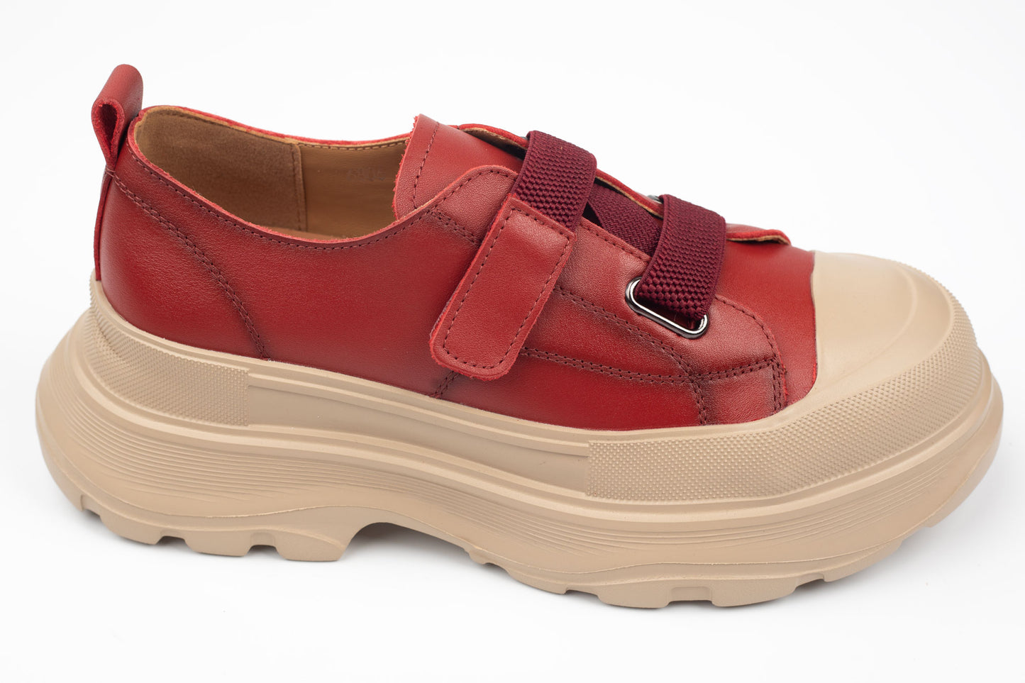 Pantofi dama casual piele naturală FRANCO GERARDO 6806 Roșu