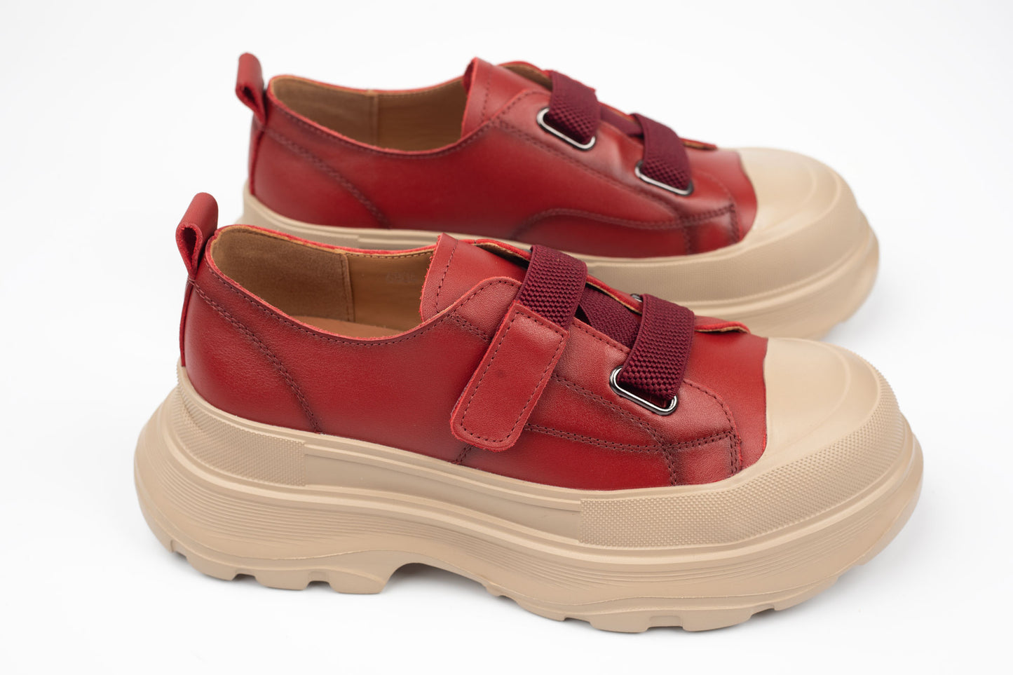 Pantofi dama casual piele naturală FRANCO GERARDO 6806 Roșu