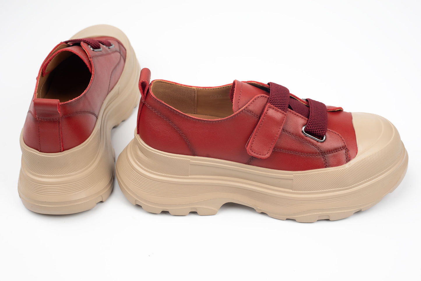 Pantofi dama casual piele naturală FRANCO GERARDO 6806 Roșu