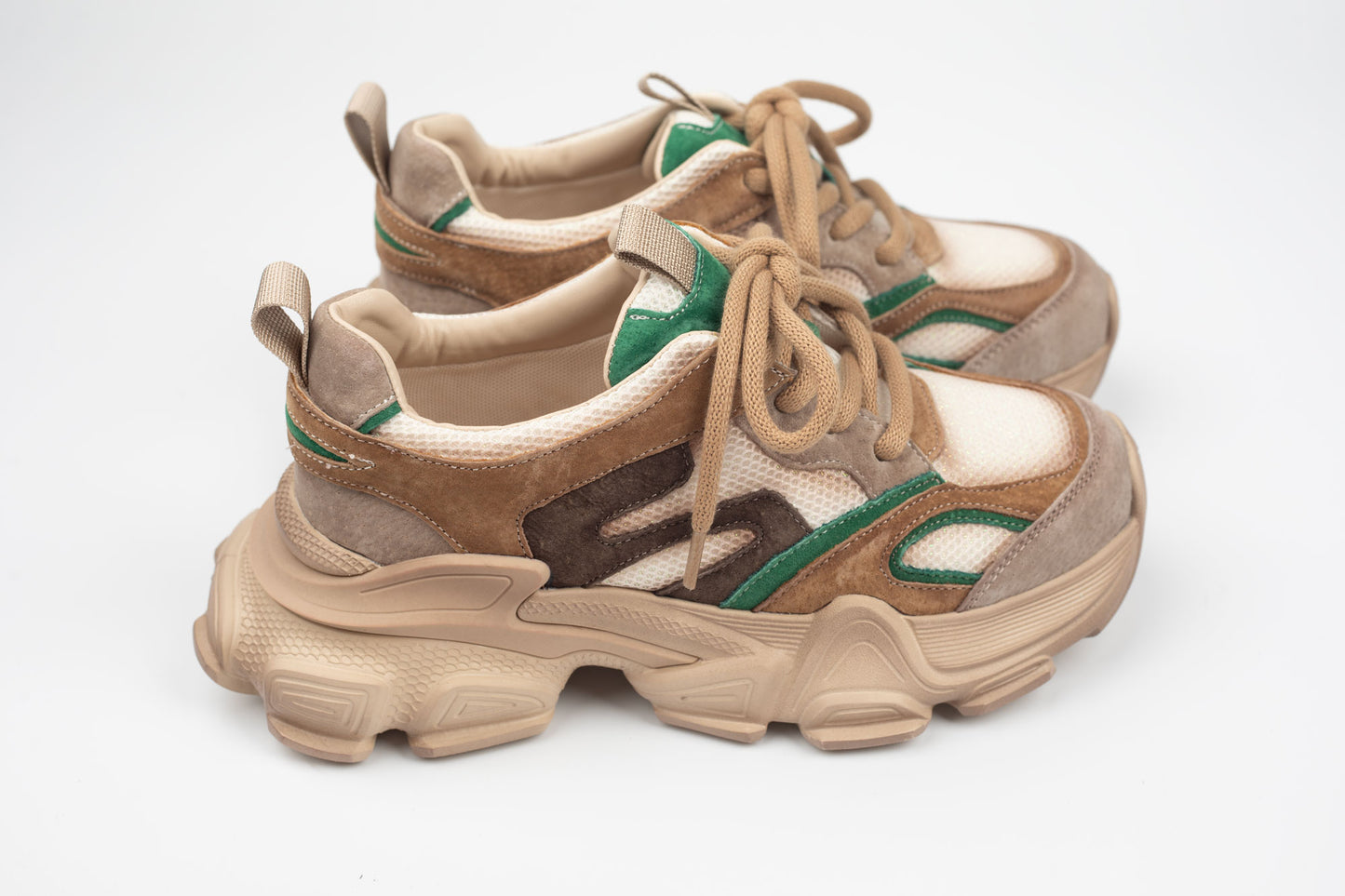 Adidași damă piele naturală FRANCO GERERDO 5786 Apricot verde