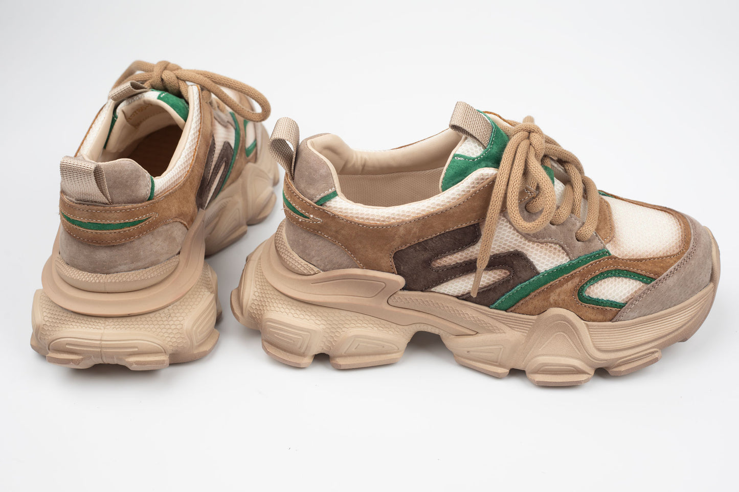 Adidași damă piele naturală FRANCO GERERDO 5786 Apricot verde