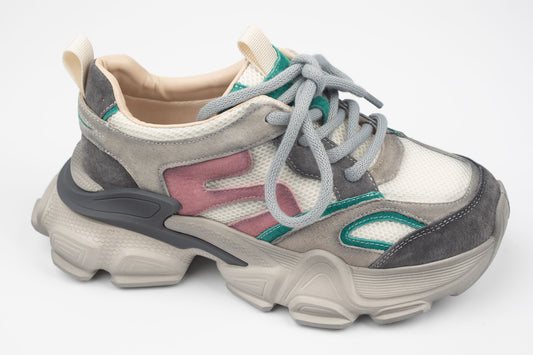 Adidași damă piele naturală FRANCO GERERDO 5786 Grey verde