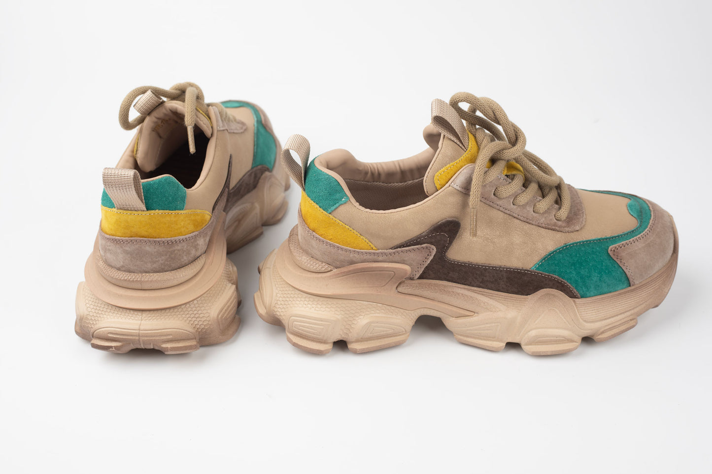 Adidași damă piele naturală FRANCO GERARDO 5796 Apricot verde