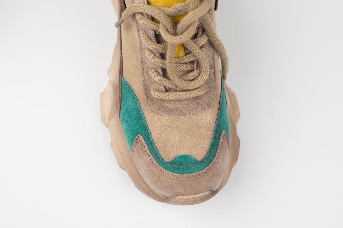 Adidași damă piele naturală FRANCO GERARDO 5796 Apricot verde