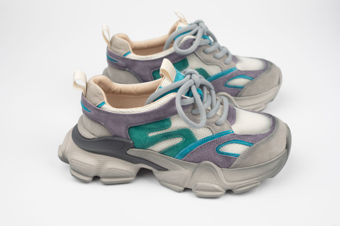 Adidași damă piele naturală FRANCO GERARDO 5786 Grey blue