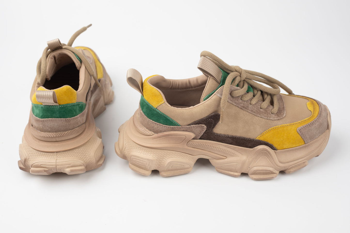 Adidași damă piele naturală FRANCO GERARDO 5796 Apricot galben
