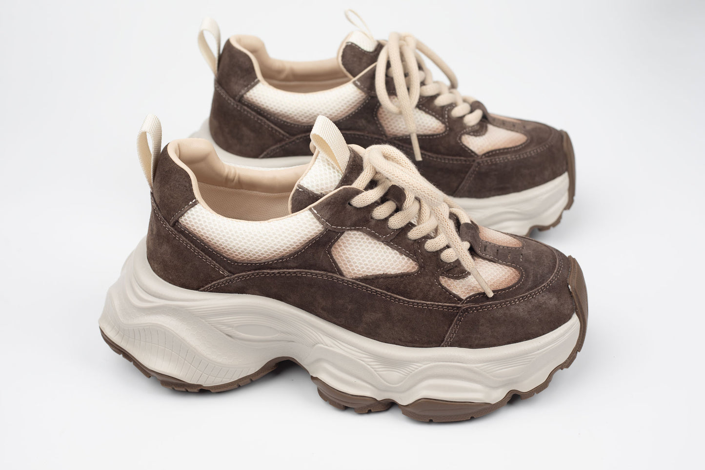 Adidași damă piele naturală FRANCO GERARDO 1333 Cofee crem