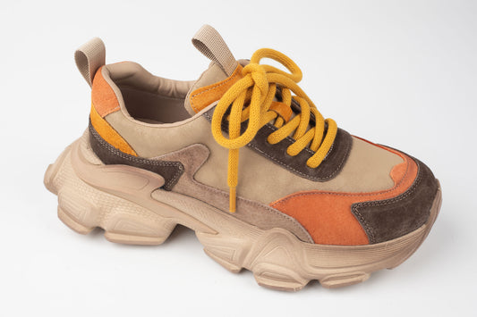 Adidași damă piele naturală FRANCO GERARDO 5796 Apricot Porto