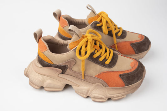 Adidași damă piele naturală FRANCO GERARDO 5796 Apricot Porto