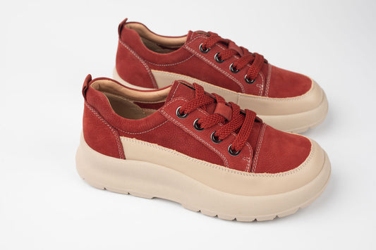 Pantofi damă piele naturală FORMAZIONE 70108 Roșu