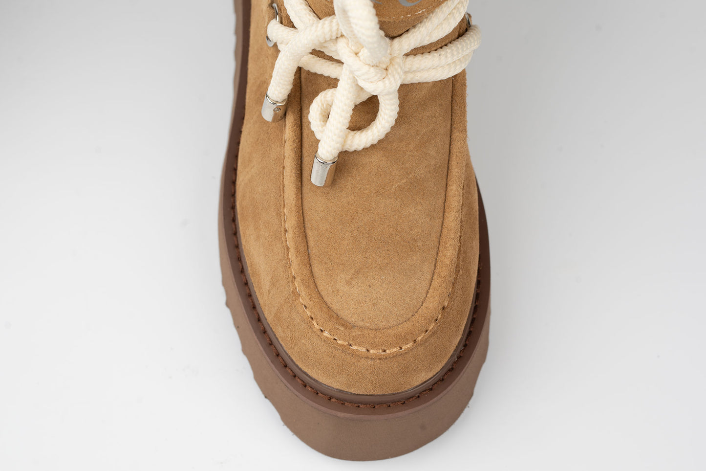 Women's boots made of genuine suede leather ANNA VIOTI 37393 Cognac vel