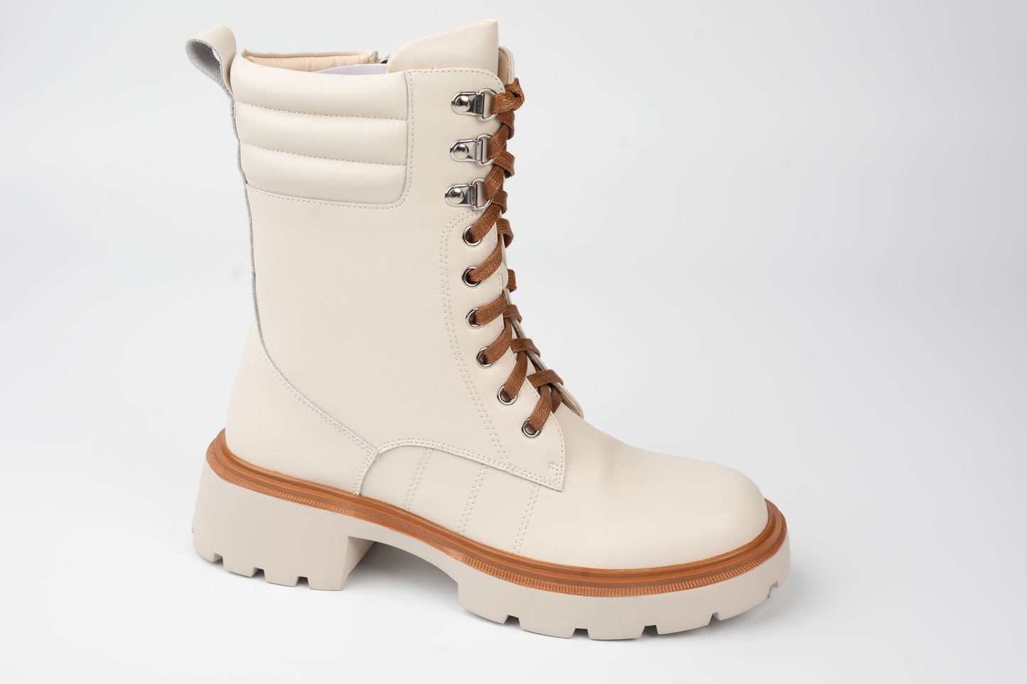 Women's genuine leather boots ANNA VIOTI 107 Beige