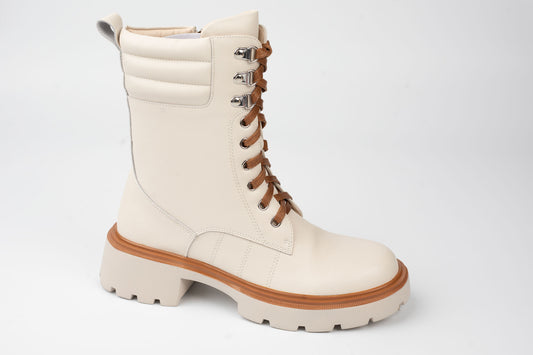 Women's genuine leather boots ANNA VIOTI 107 Beige