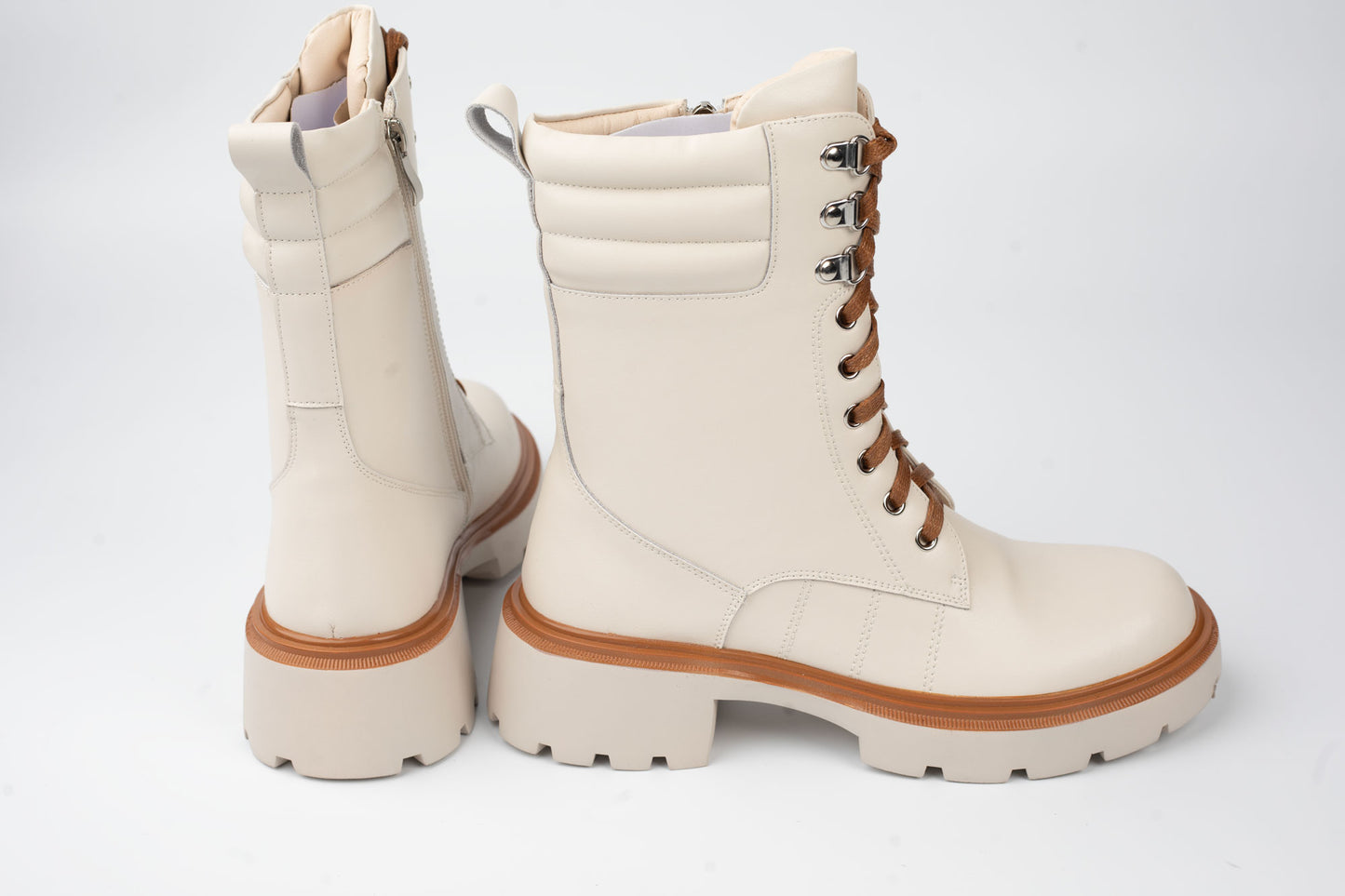 Women's genuine leather boots ANNA VIOTI 107 Beige