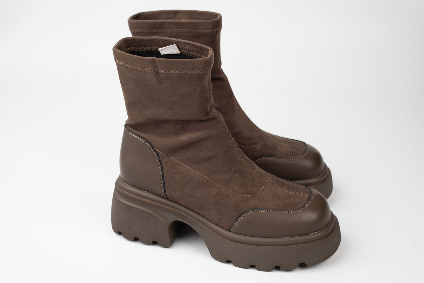 Women's genuine leather boots FORMAZIONE 7980 Khaki vel