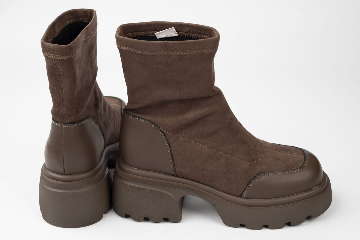 Women's genuine leather boots FORMAZIONE 7980 Khaki vel