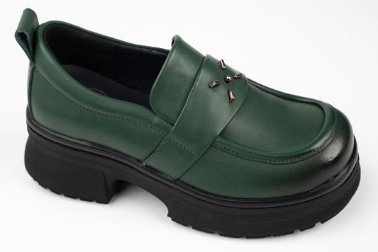 Pantofi damă piele naturală FORMAZIONE 10828 Verde