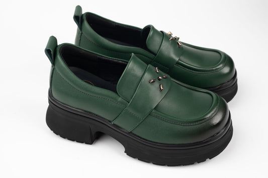 Pantofi damă piele naturală FORMAZIONE 10828 Verde
