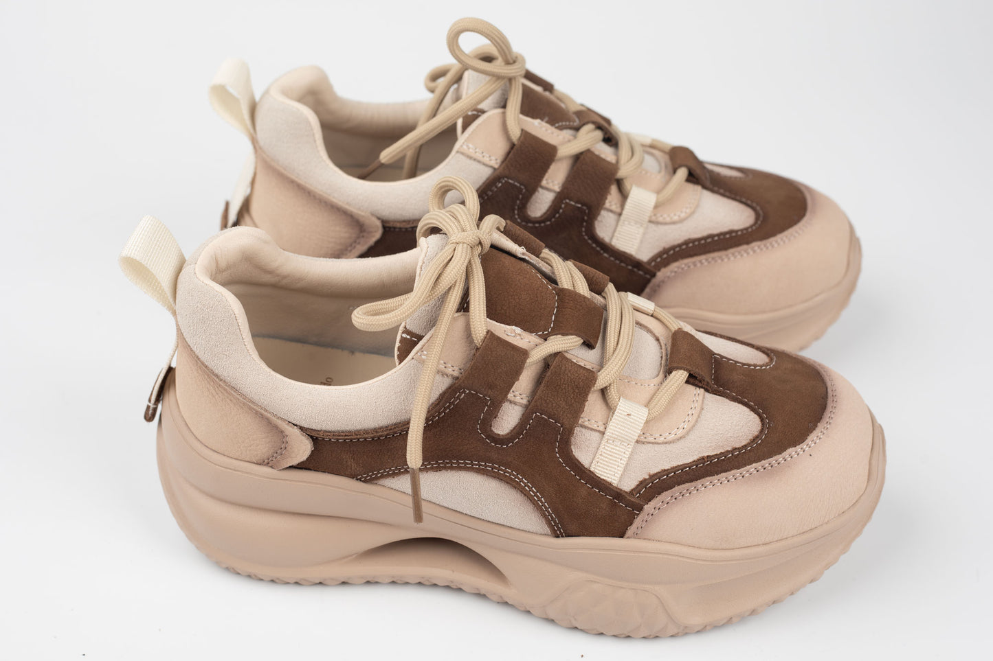 Adidași damă piele naturală FRANCO GERERDO 2577 Crem coffe