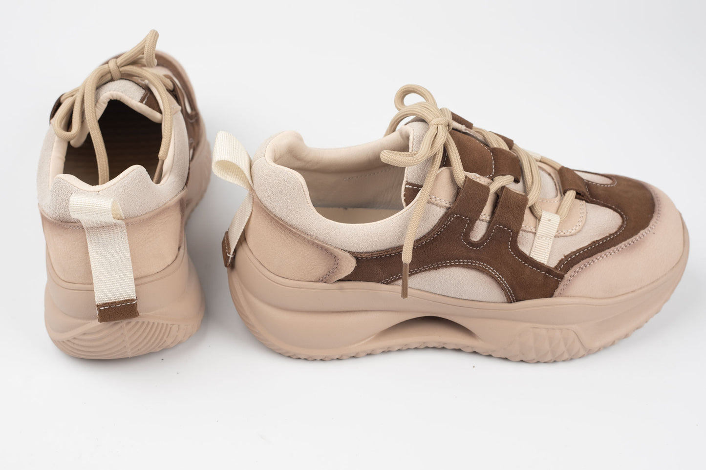 Adidași damă piele naturală FRANCO GERERDO 2577 Crem coffe