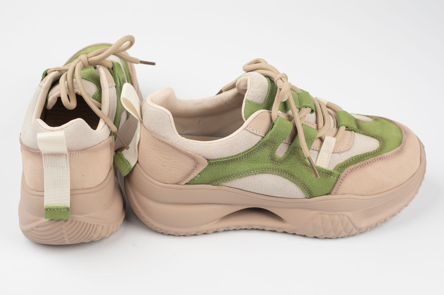 Adidași damă piele naturală FRANCO GERERDO 2577 Crem verde