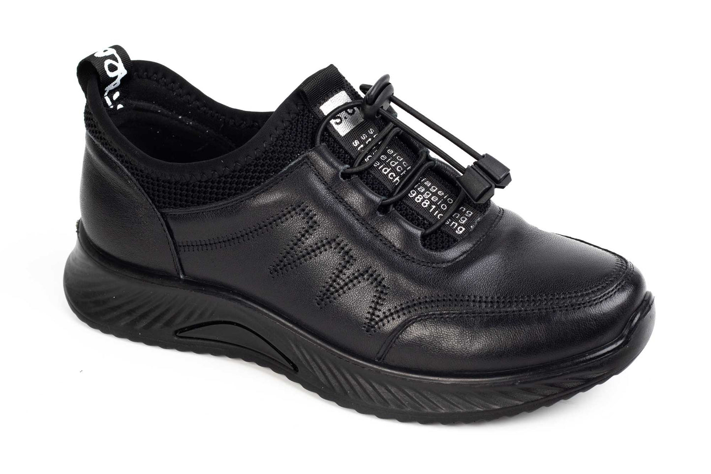 Women's sports shoes, natural leather, FORMAZIONE 1133, black
