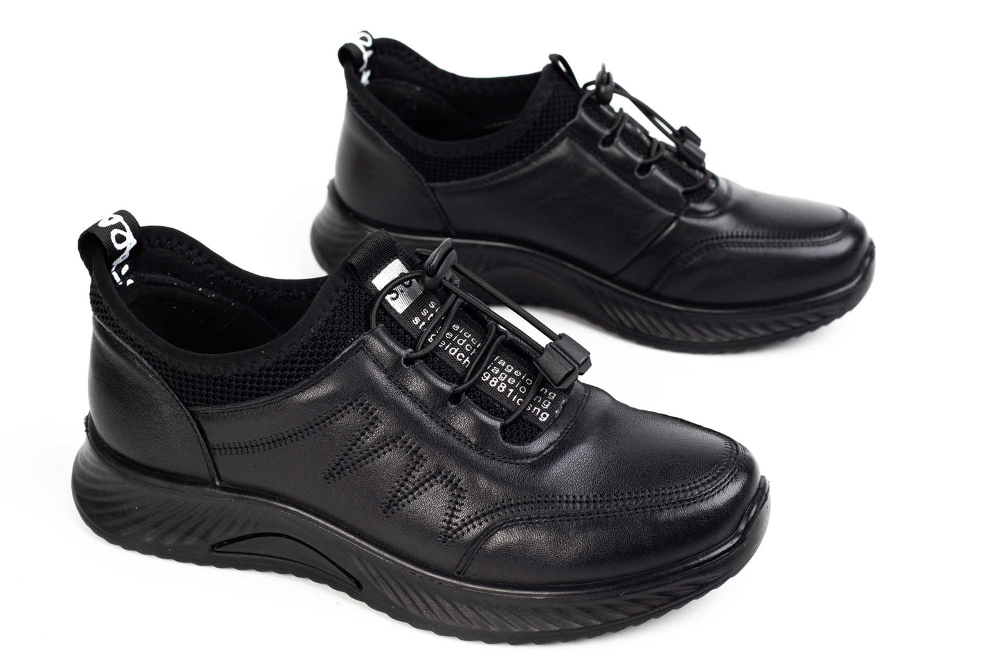 Women's sports shoes, natural leather, FORMAZIONE 1133, black
