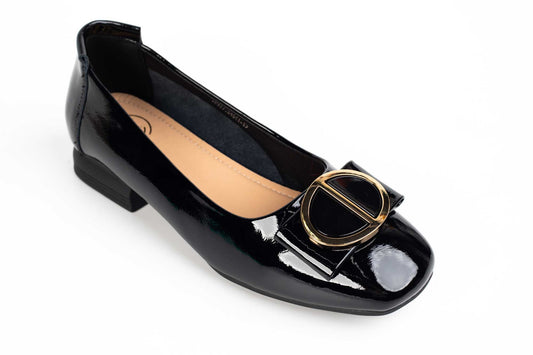 Pantofi dama casual piele naturala FORMAZIONE 377 negru lac