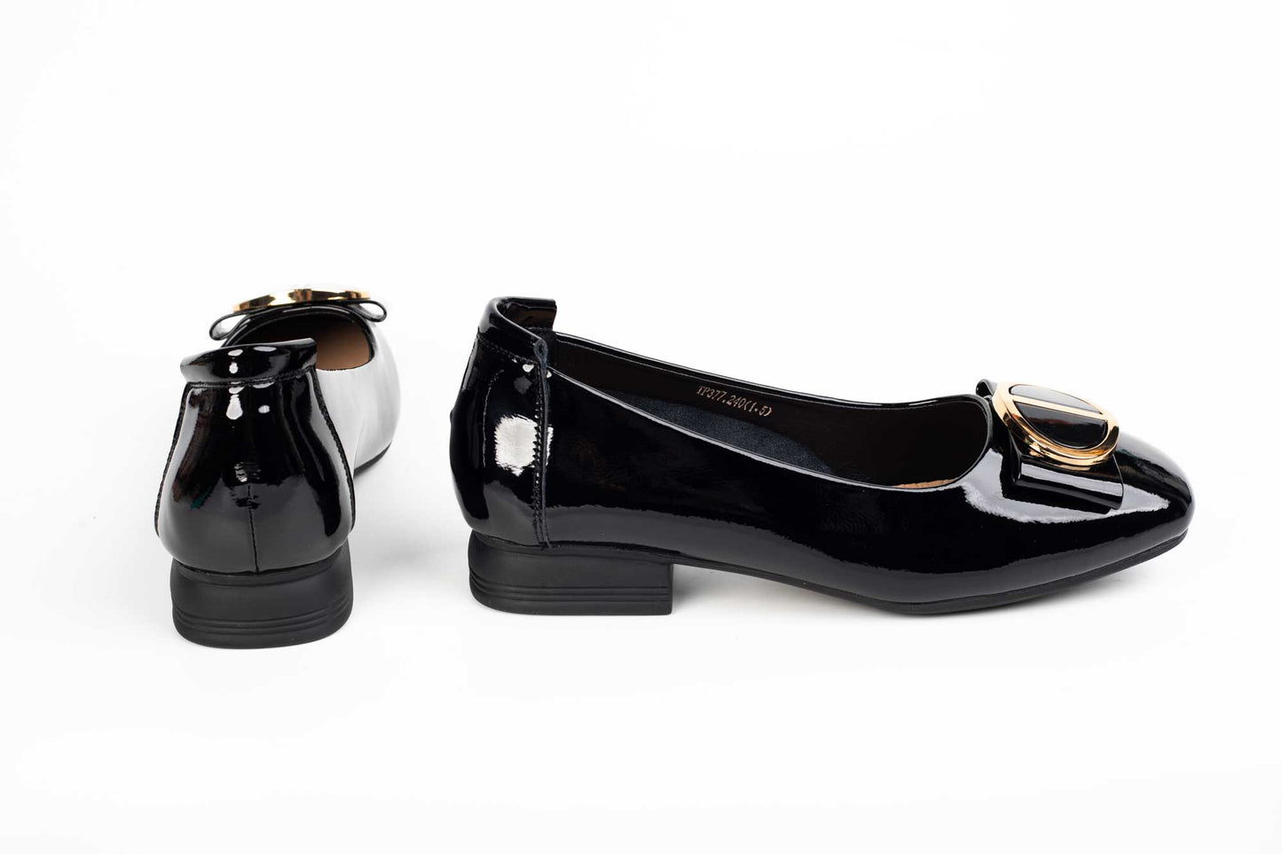 Women's casual shoes, natural leather, FORMAZIONE 377, black patent leather