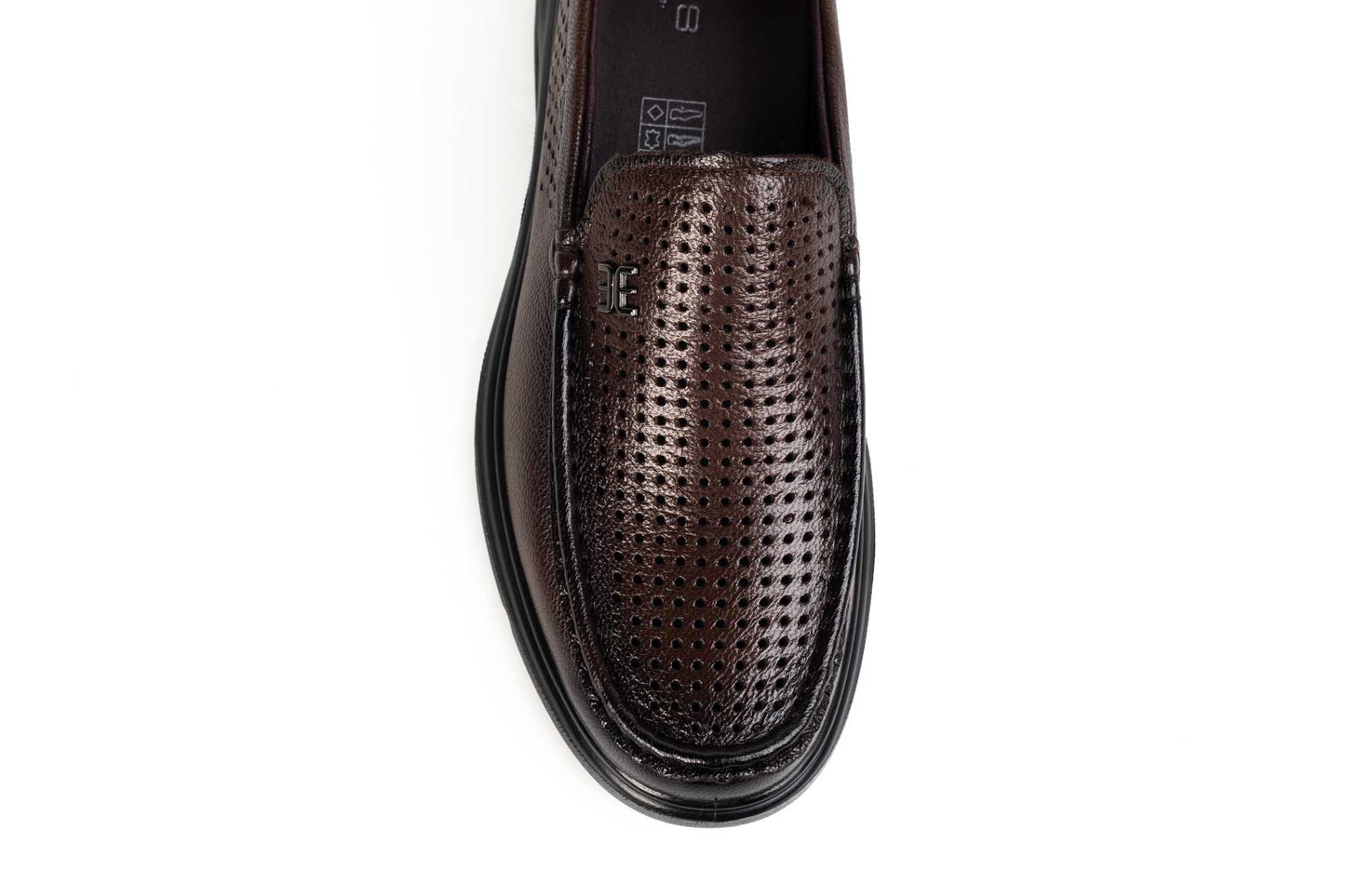 Men's genuine leather shoes MELS 93701 Brown perforated