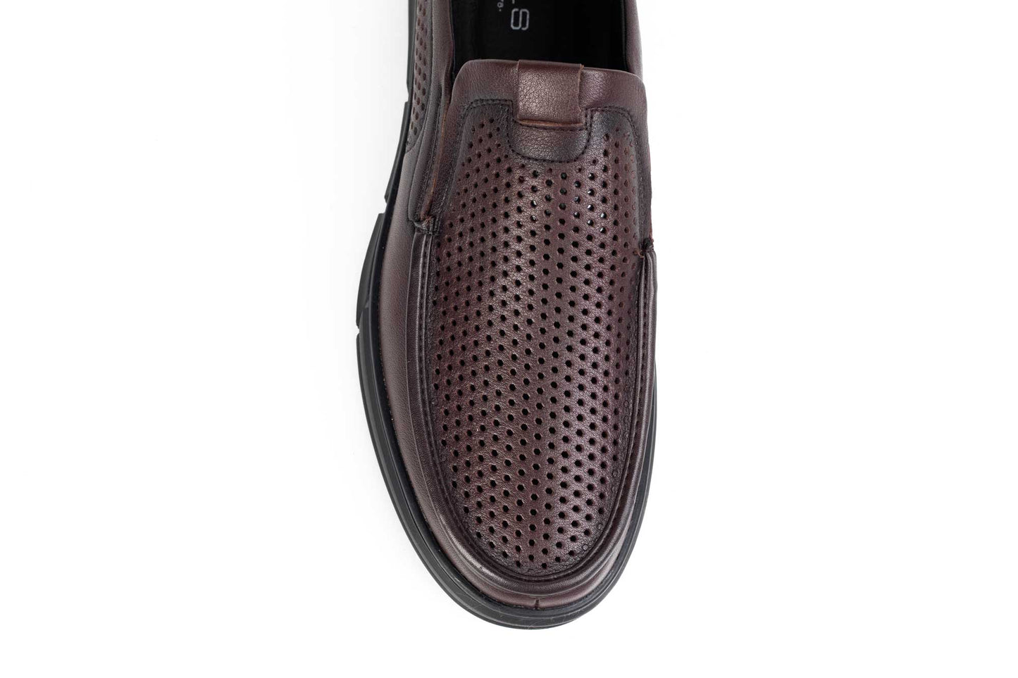 Pantofi barbati piele naturala MELS 2526 Maro perforat