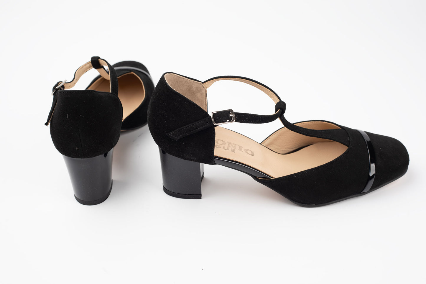 Pantofi damă piele naturală Antonio 7337 Negru velur complet