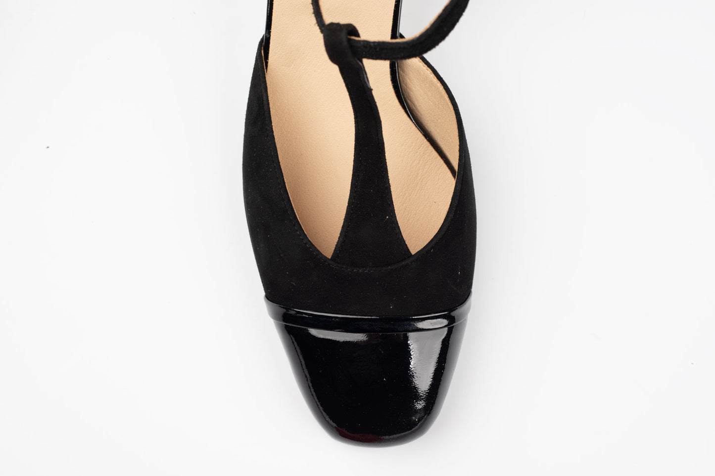 Pantofi damă piele naturală întoarsă Antonio 7337 Negru vel+ lac