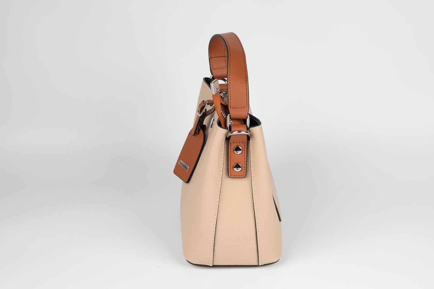 Geanta de piele naturală FENIX FASHION 89213 APRICOT