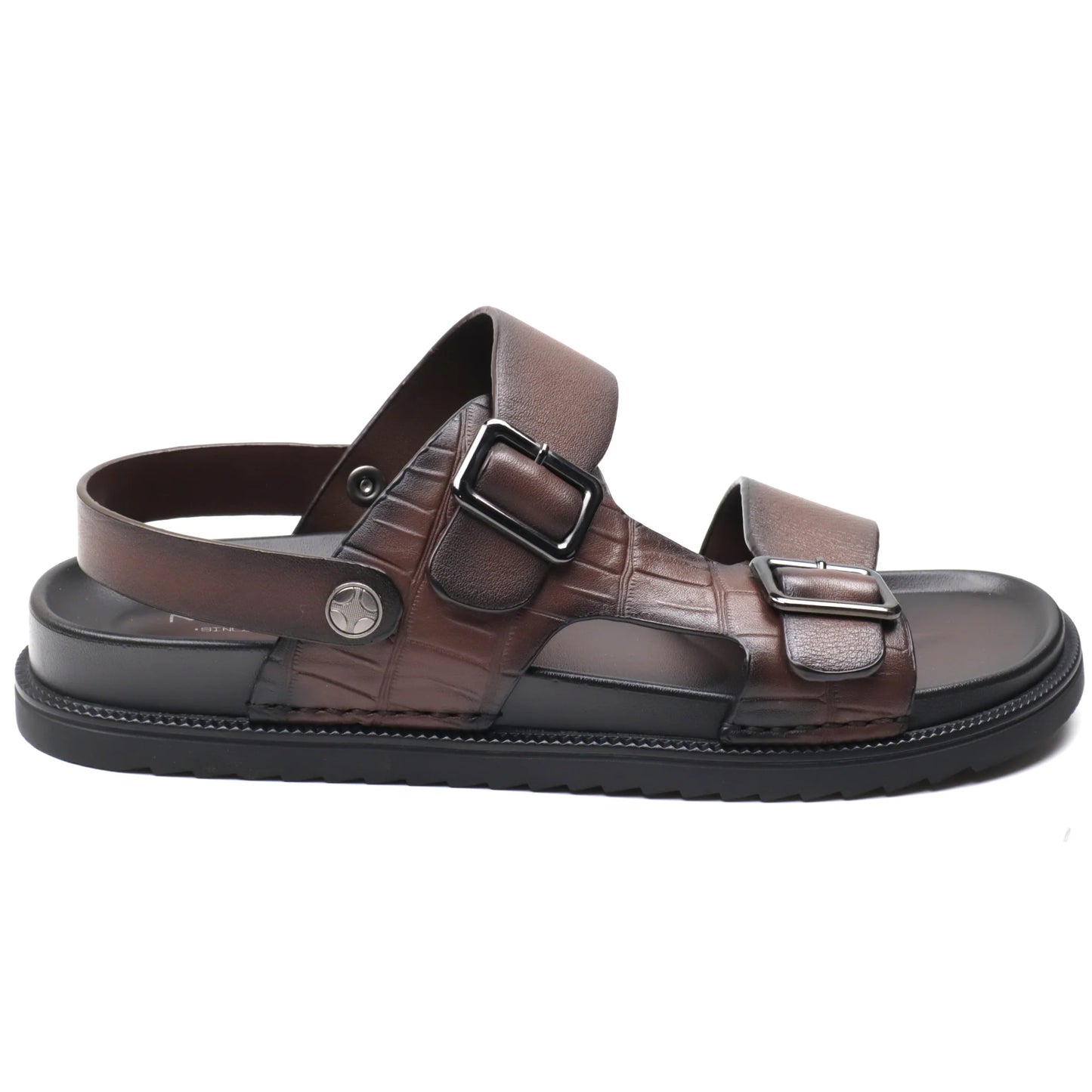 Sandale barbati piele naturala MELS 10555 Maro