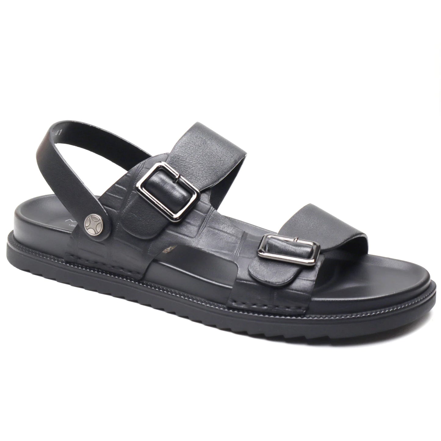 Sandale barbati  piele naturala 10555 Negru
