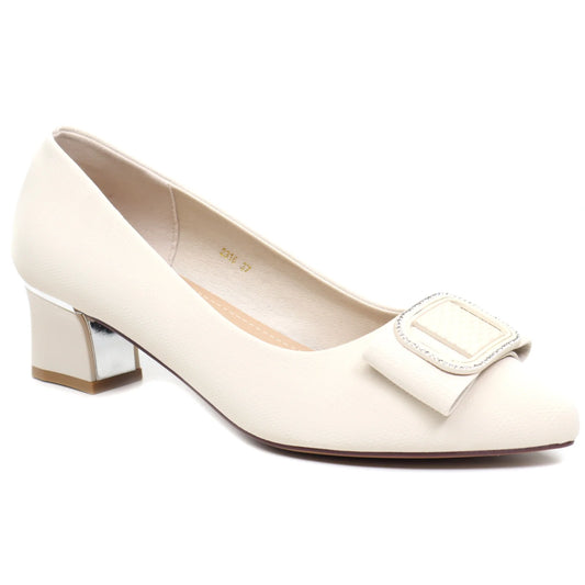 Pantofi dama piele naturala 2316 Crem