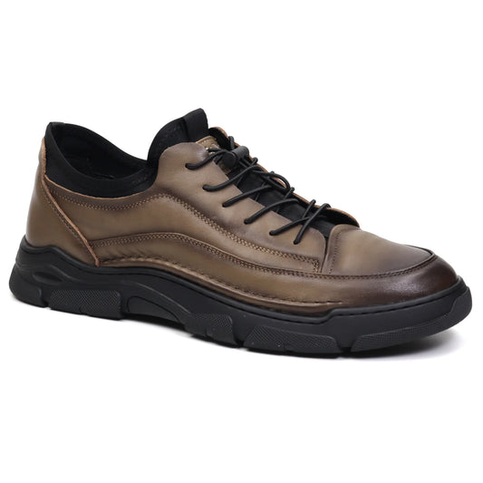 Adidasi barbati sport piele naturala  FRANCO GERARDO 901 kaki