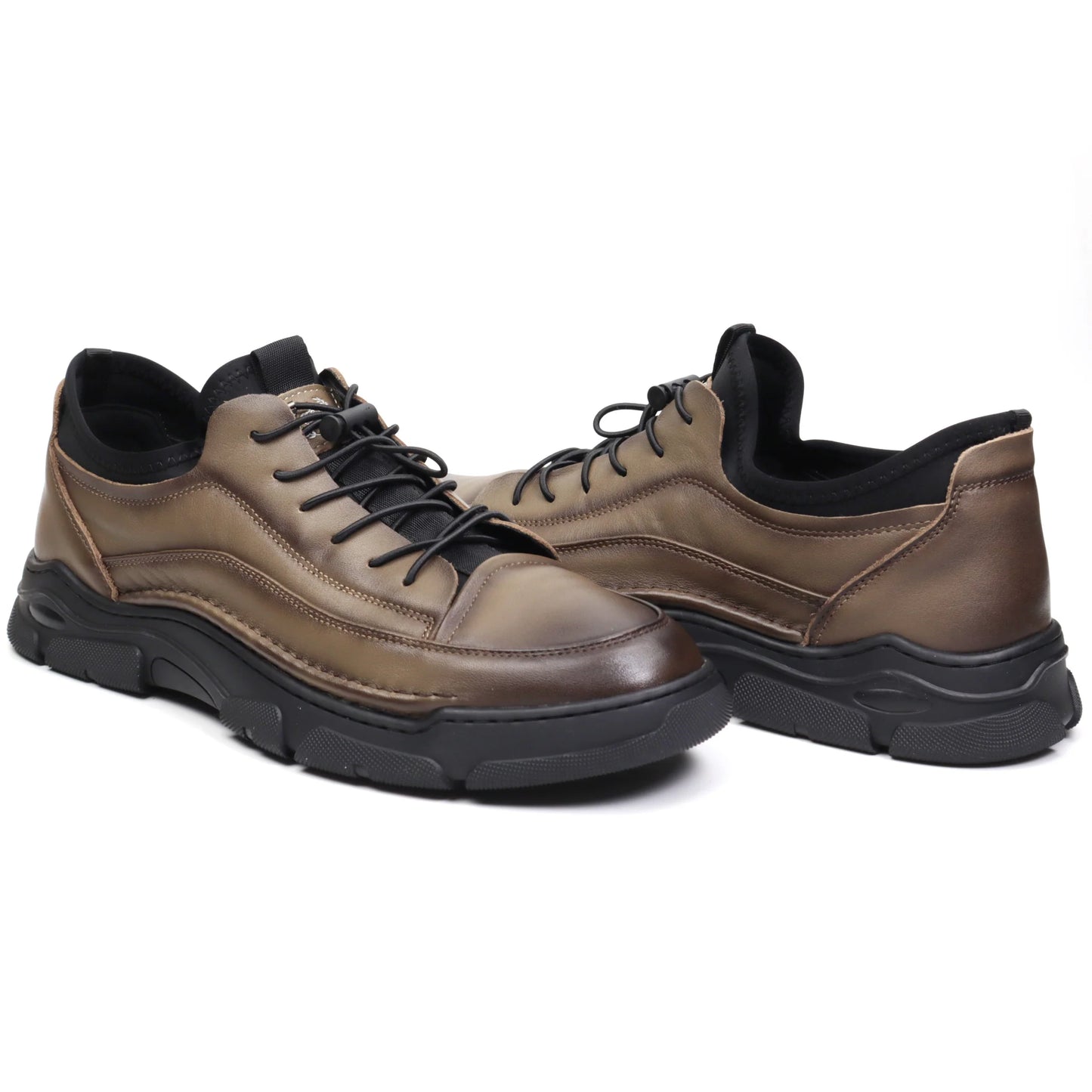 Adidasi barbati sport piele naturala  FRANCO GERARDO 901 kaki